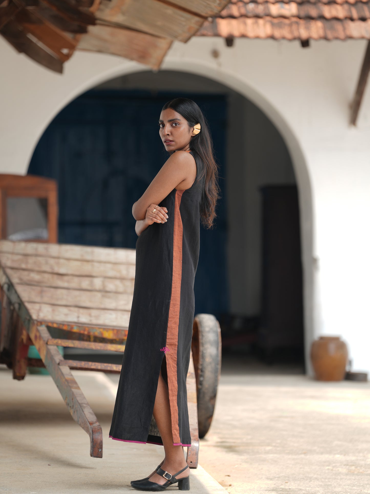 Ratri Cotton Linen Shift Dress