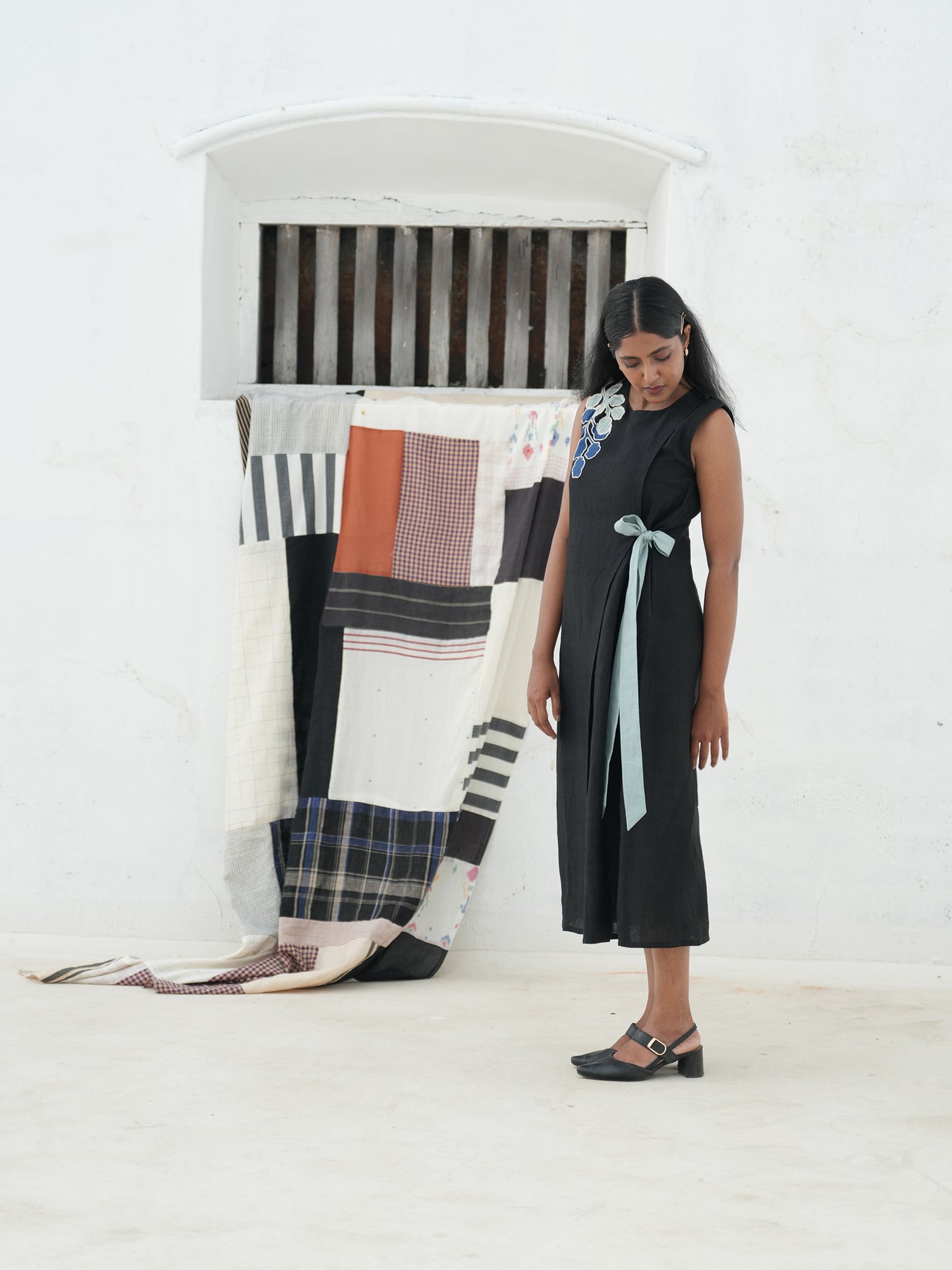 Aire Cotton Linen Wrap Dress