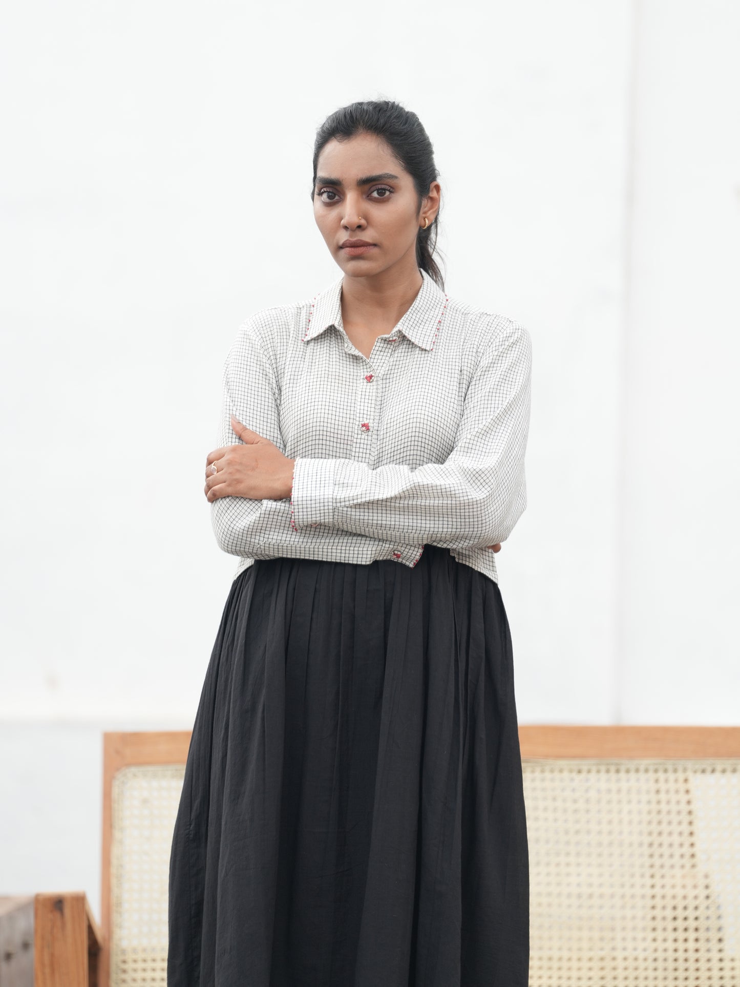 Scarlet Hand Embroidered Shirt Dress