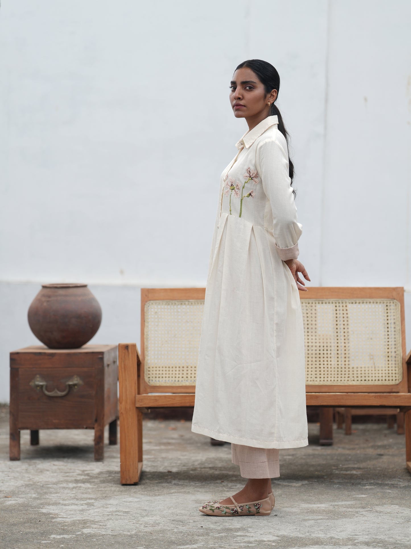 Daphne Handloom Cotton Embroidered Co-Ord Set