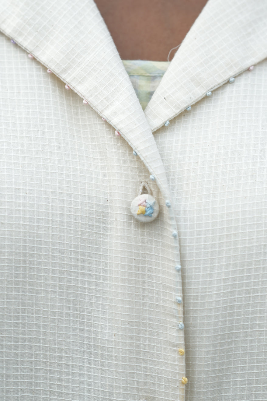 Garden Cross-Stitch Hand Embroidered Jacket Dress