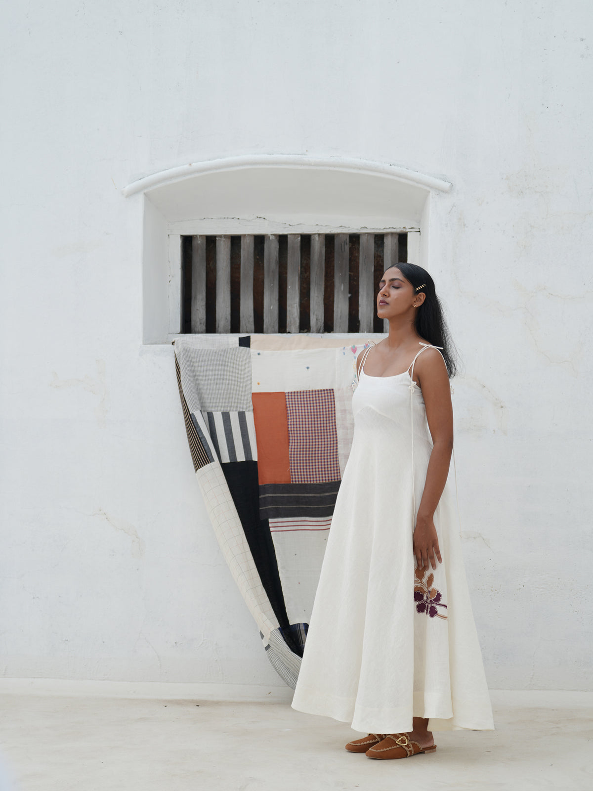 Sienna Off-White Linen Strap Dress