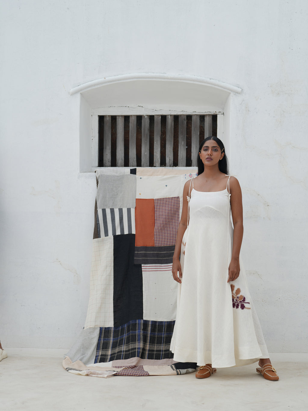 Sienna Off-White Linen Strap Dress