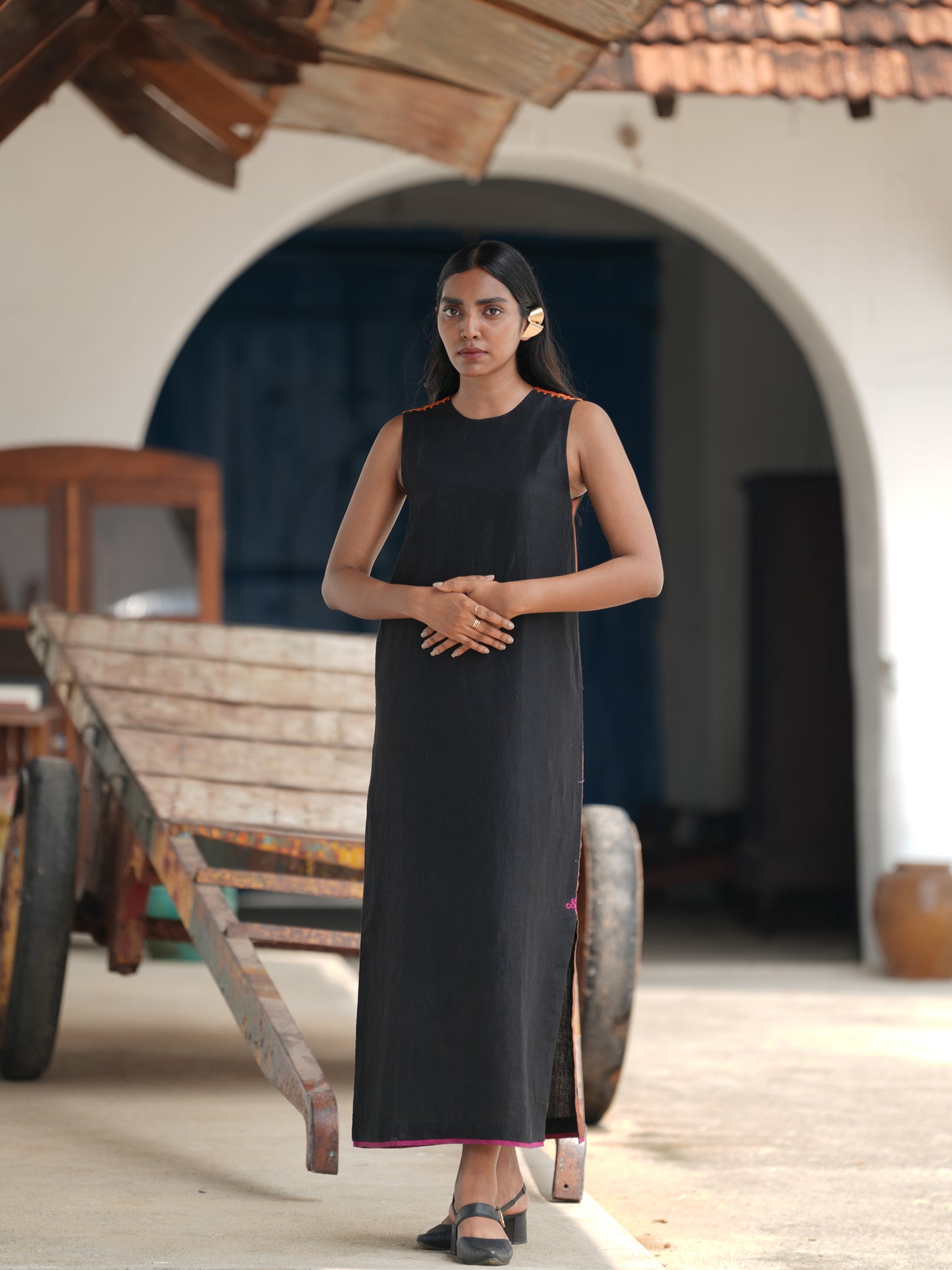 Ratri Cotton Linen Shift Dress