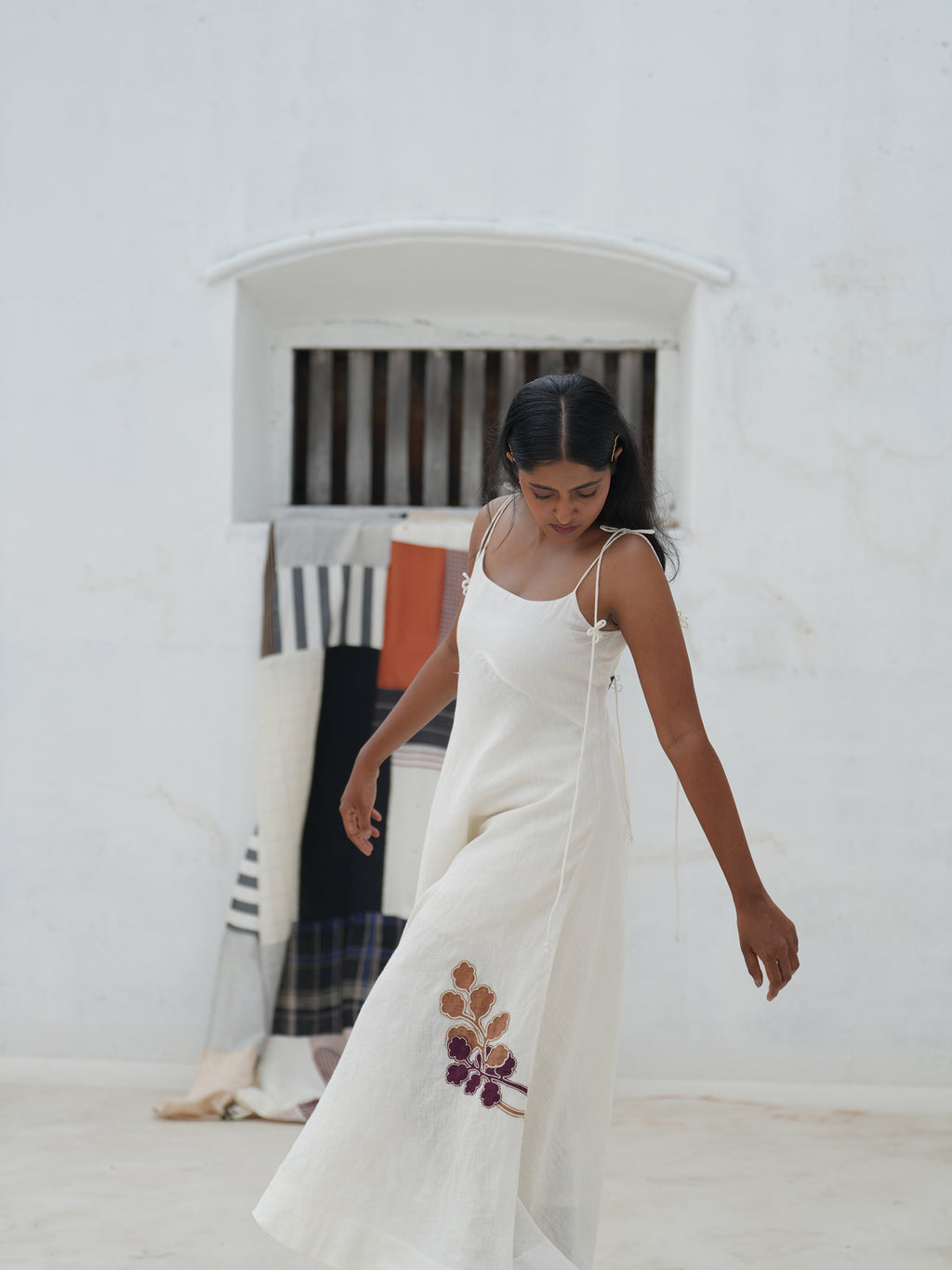 Sienna Off-White Linen Strap Dress