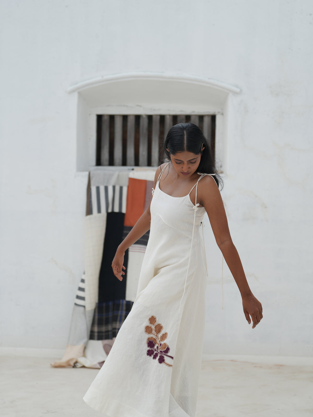 Sienna Off-White Linen Strap Dress