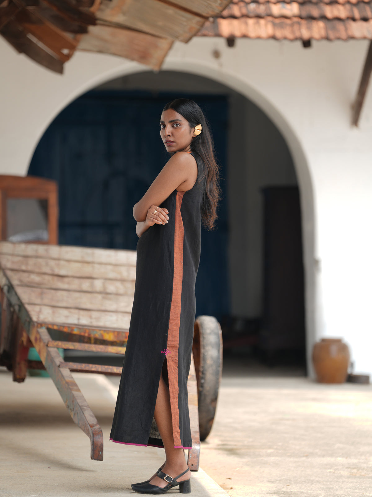 Ratri Cotton Linen Shift Dress
