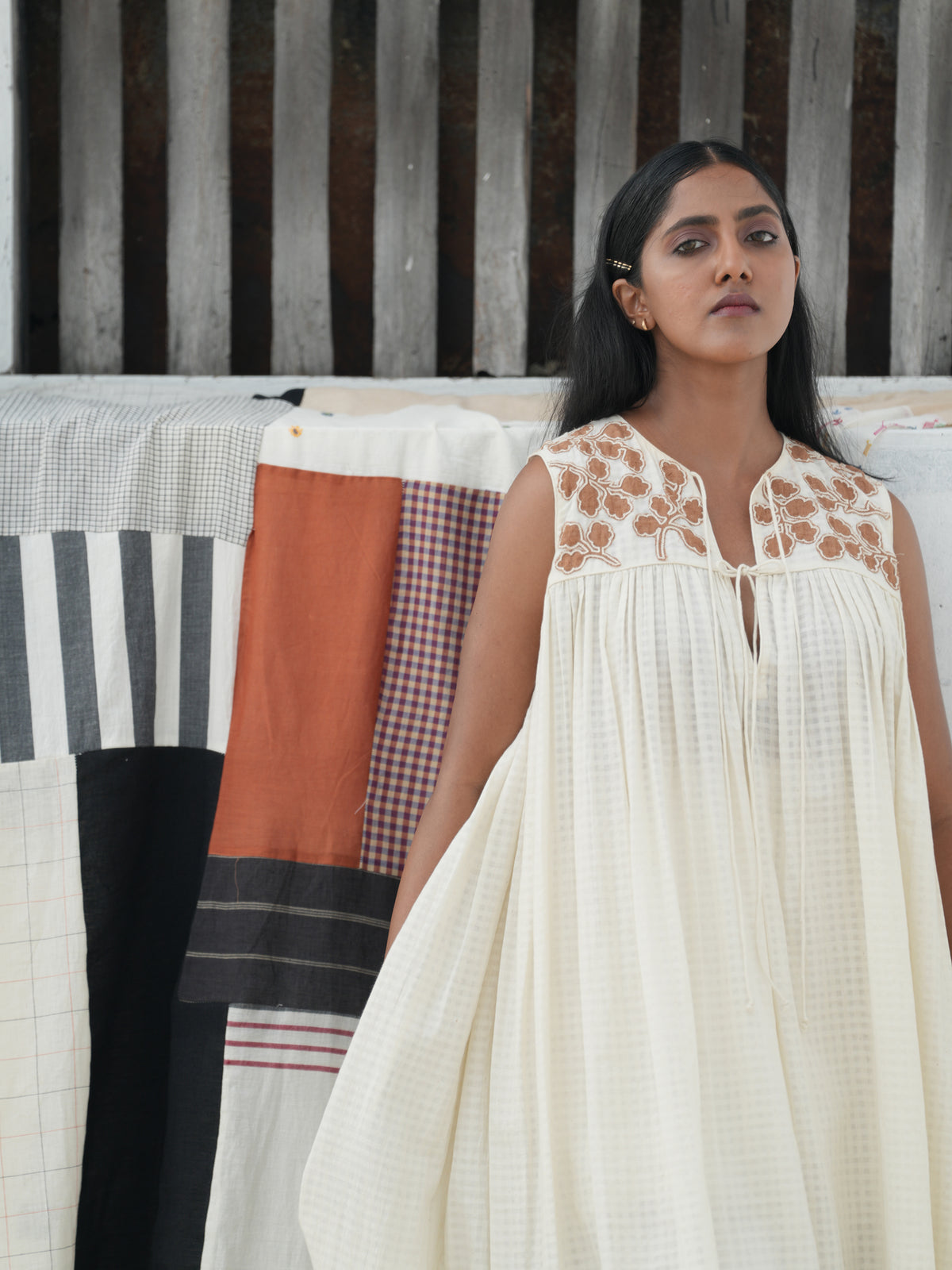 Maple Cotton Gather Yoke Dress