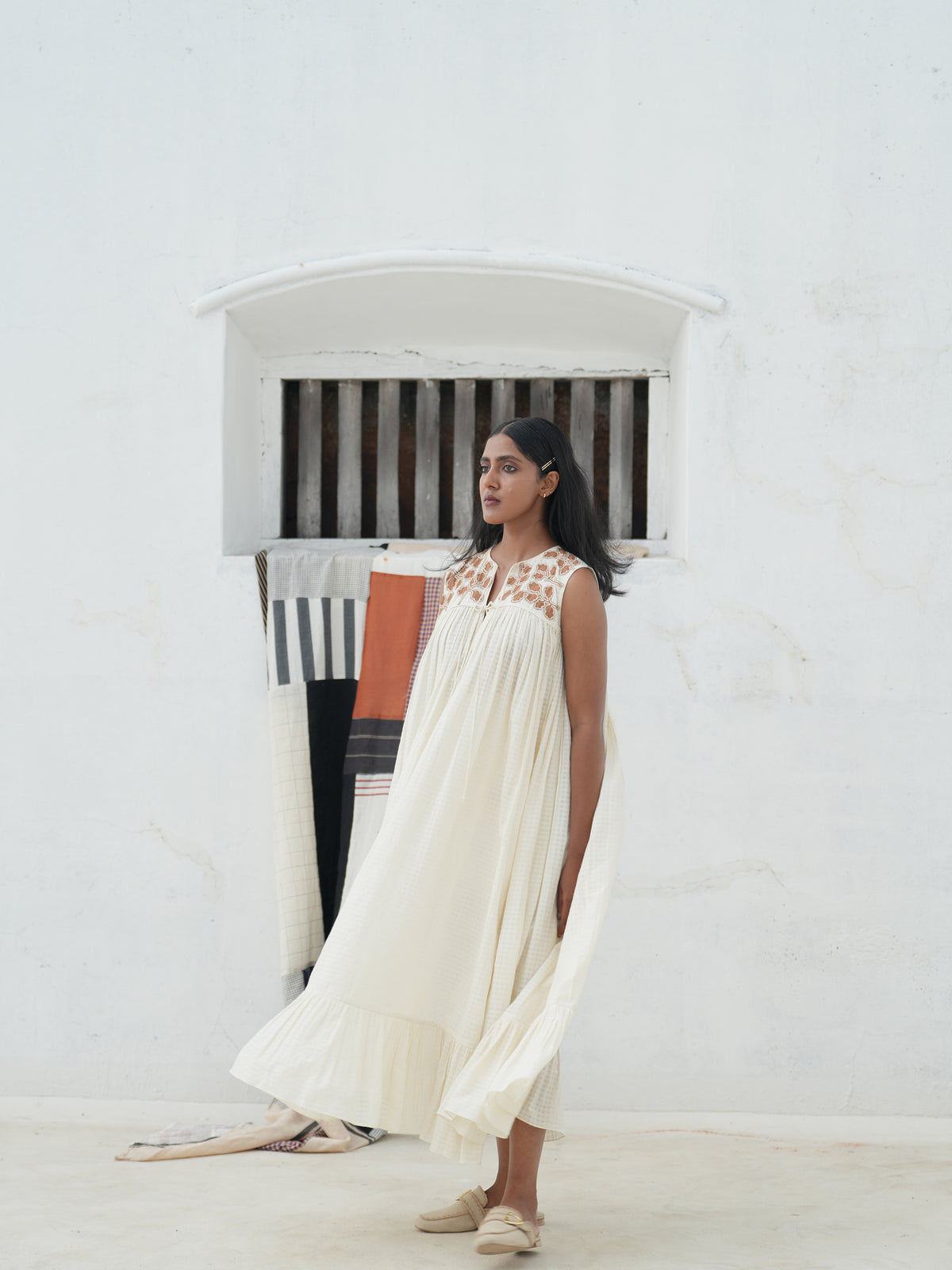 Maple Cotton Gather Yoke Dress