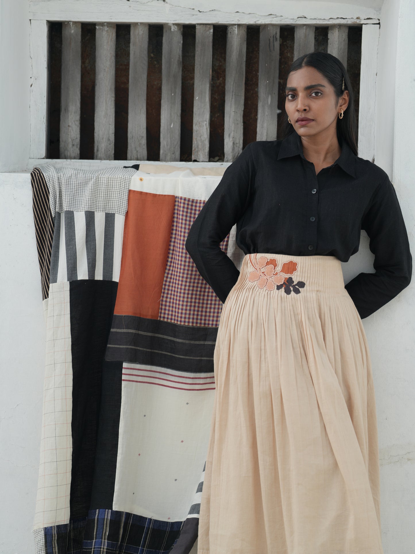 Ivy Cotton Linen Pleated Skirt