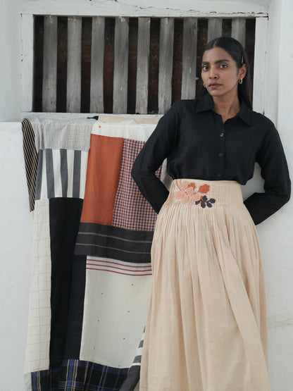 Ivy Cotton Linen Pleated Skirt