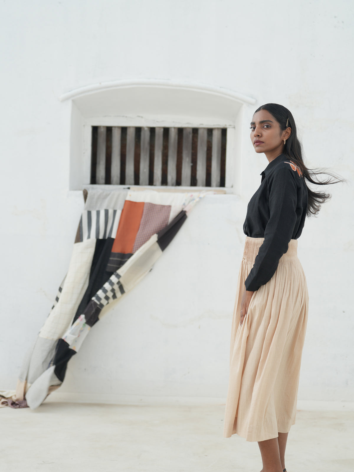 Ivy Cotton Linen Pleated Skirt