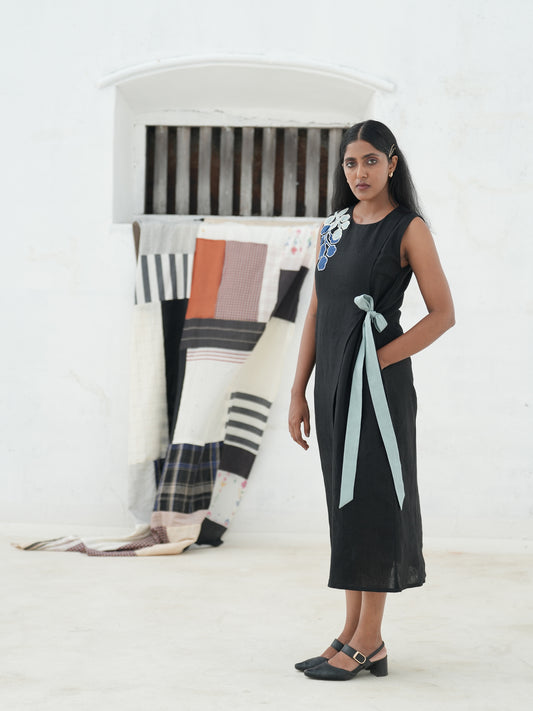 Aire Cotton Linen Wrap Dress