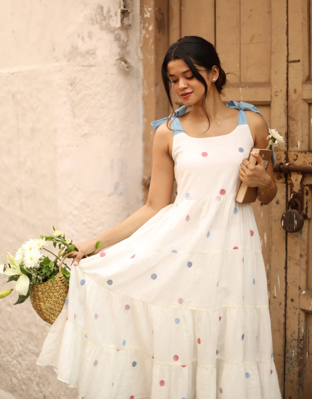 Rhea Jamdani Cotton Tier Dress