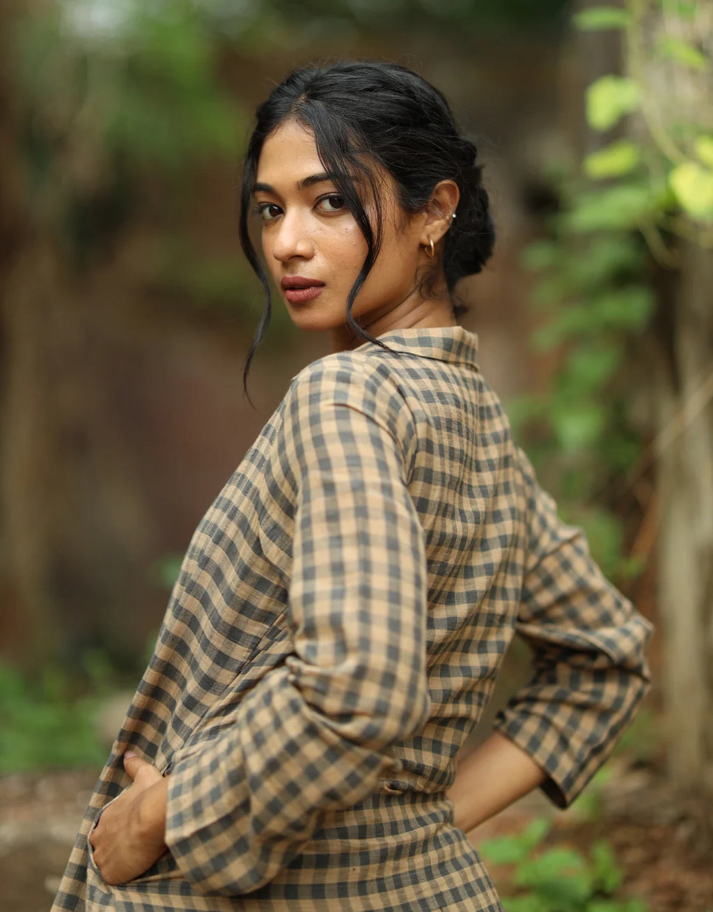 Dhara Jamdani Cotton Calf Length Dress