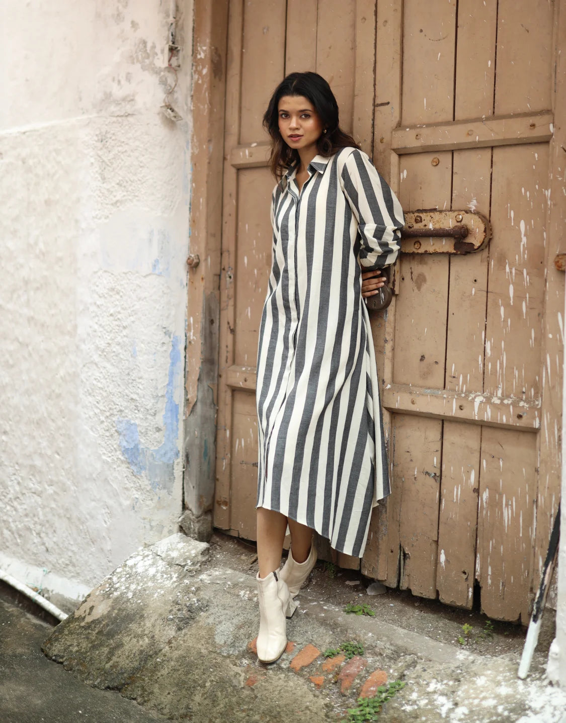 Maeve Handloom Cotton Shirt Dress Tritva