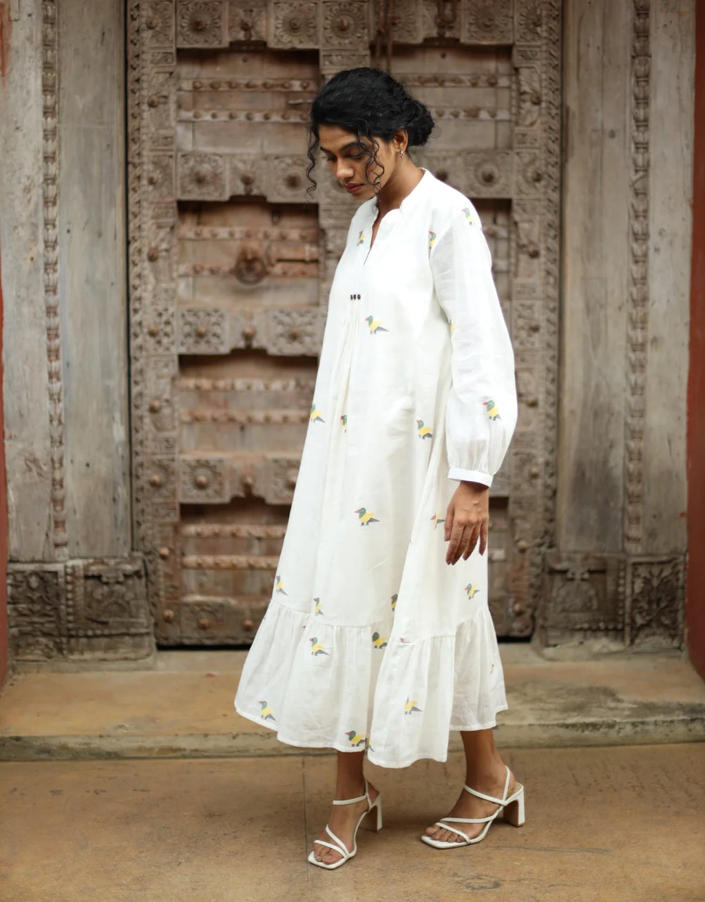 Kiara Jamdani Cotton Calf Length dress