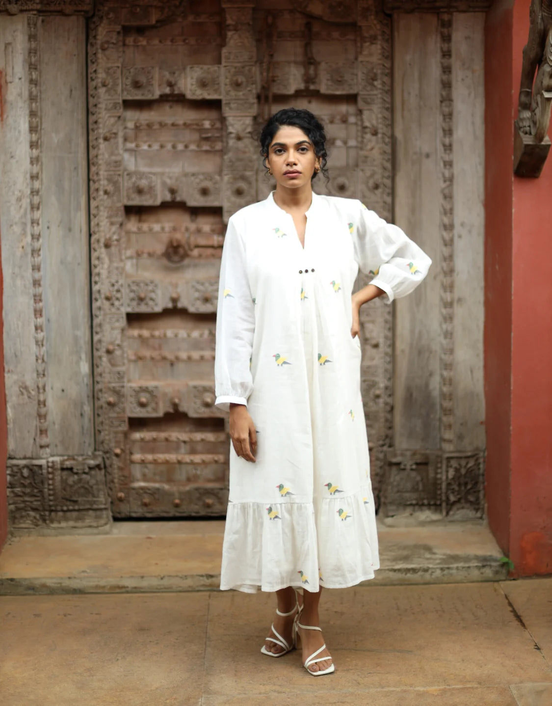 Kiara Jamdani Cotton Calf Length dress