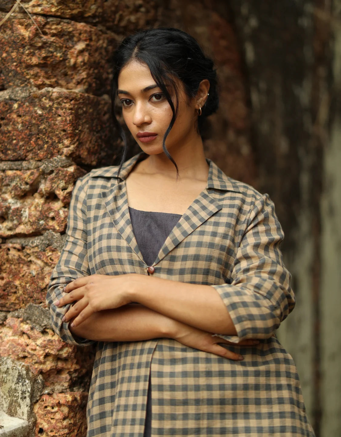 Dhara Jamdani Cotton Calf Length Dress