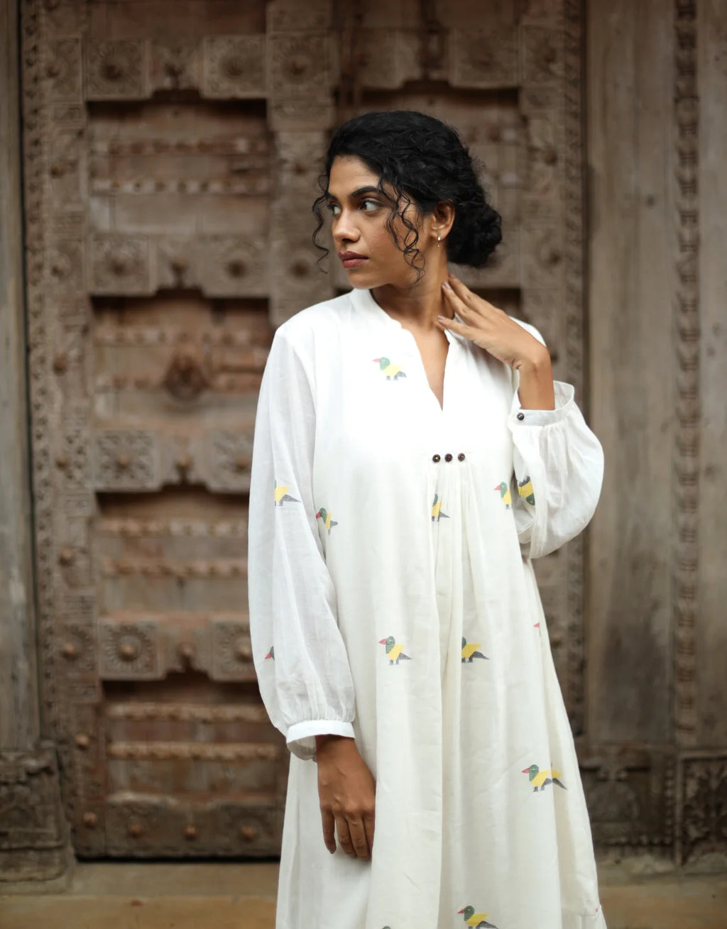 Kiara Jamdani Cotton Calf Length dress