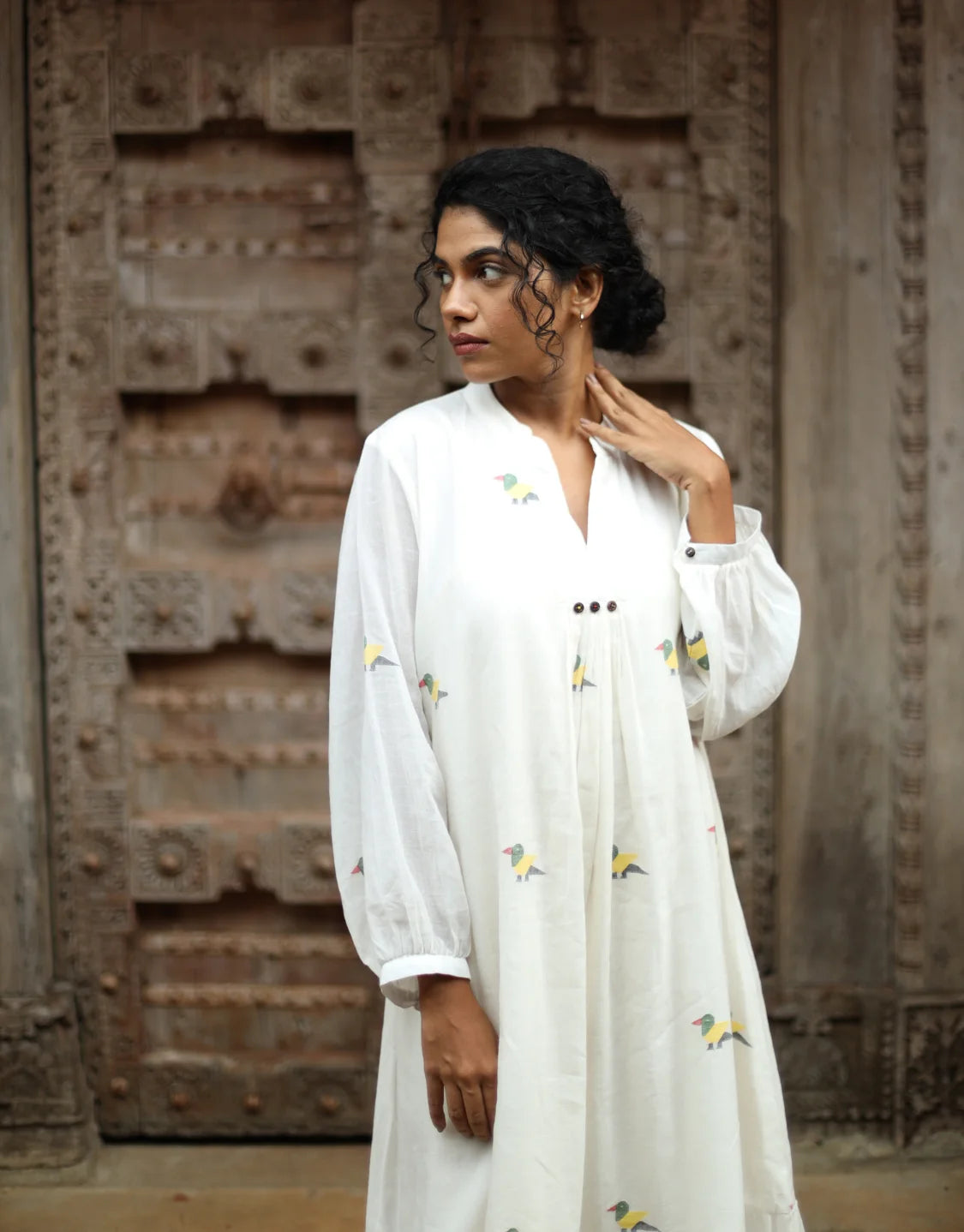 Kiara Jamdani Cotton Calf Length dress