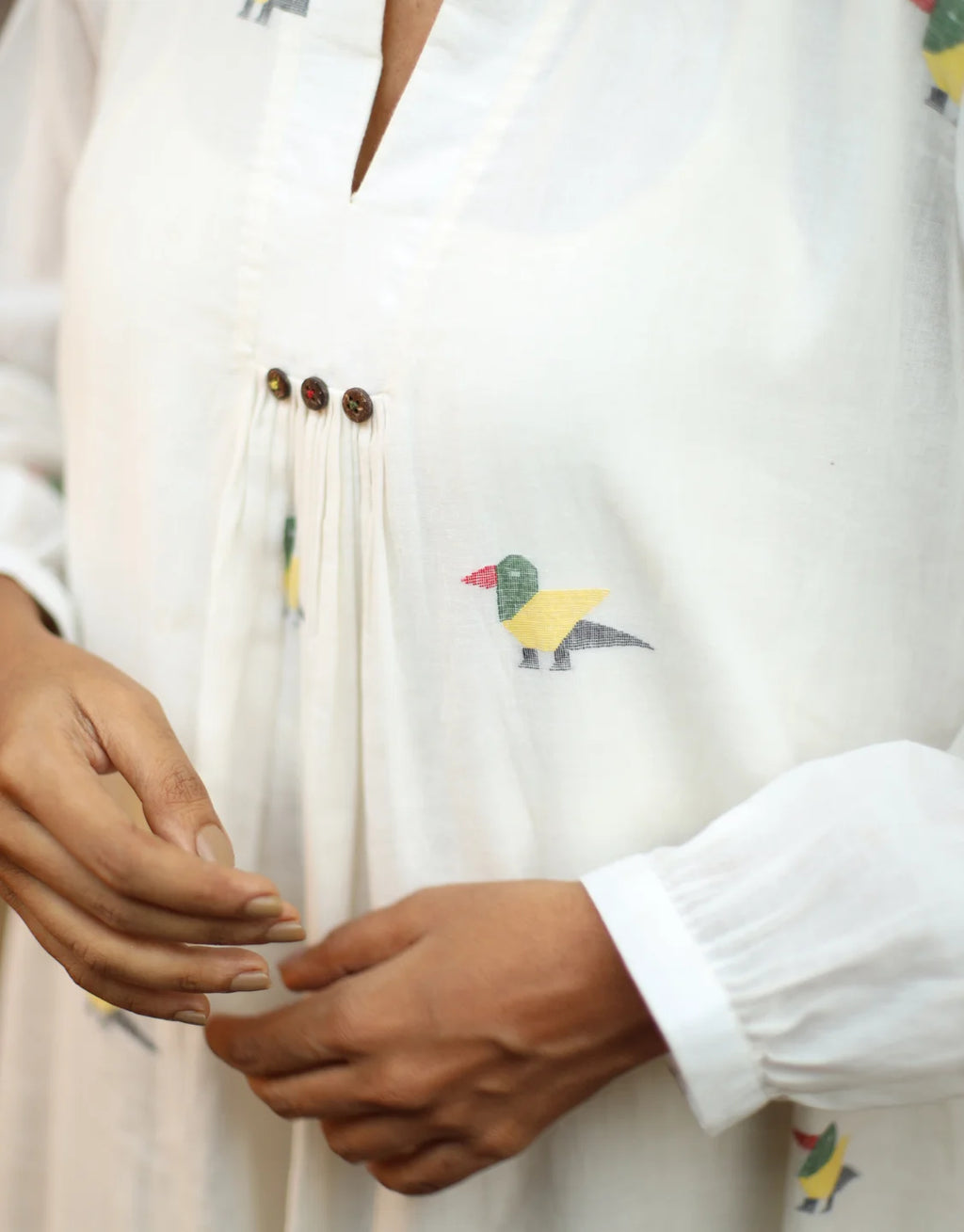 Kiara Jamdani Cotton Calf Length dress