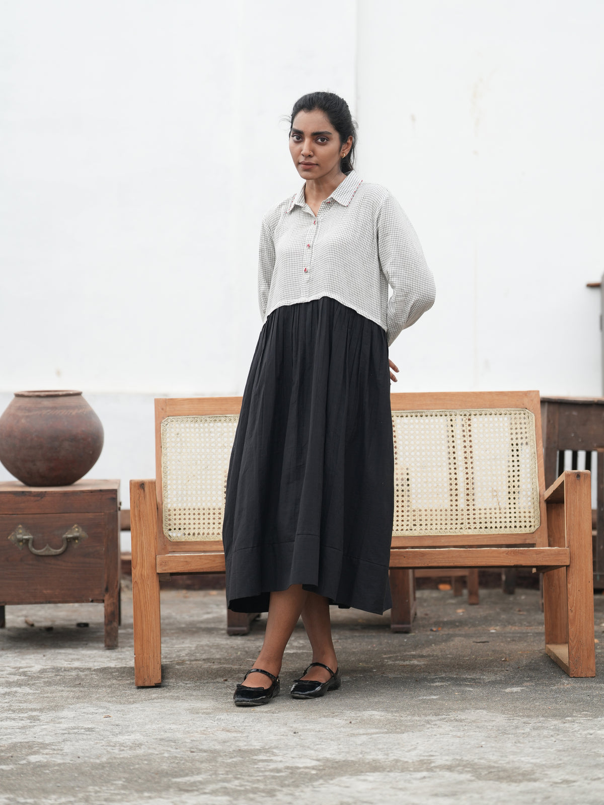 Scarlet Hand Embroidered Shirt Dress
