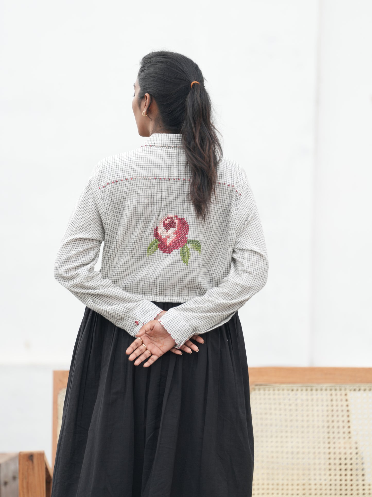 Scarlet Hand Embroidered Shirt Dress