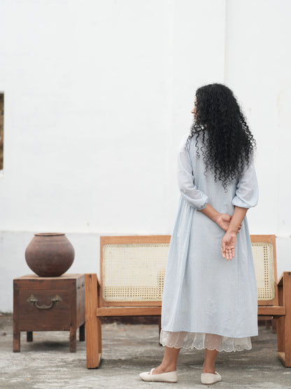 Florette Hand Embroidered Cotton Shirt Dress