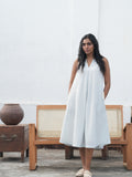 Daisy Handloom Cotton Circle Dress - Blue