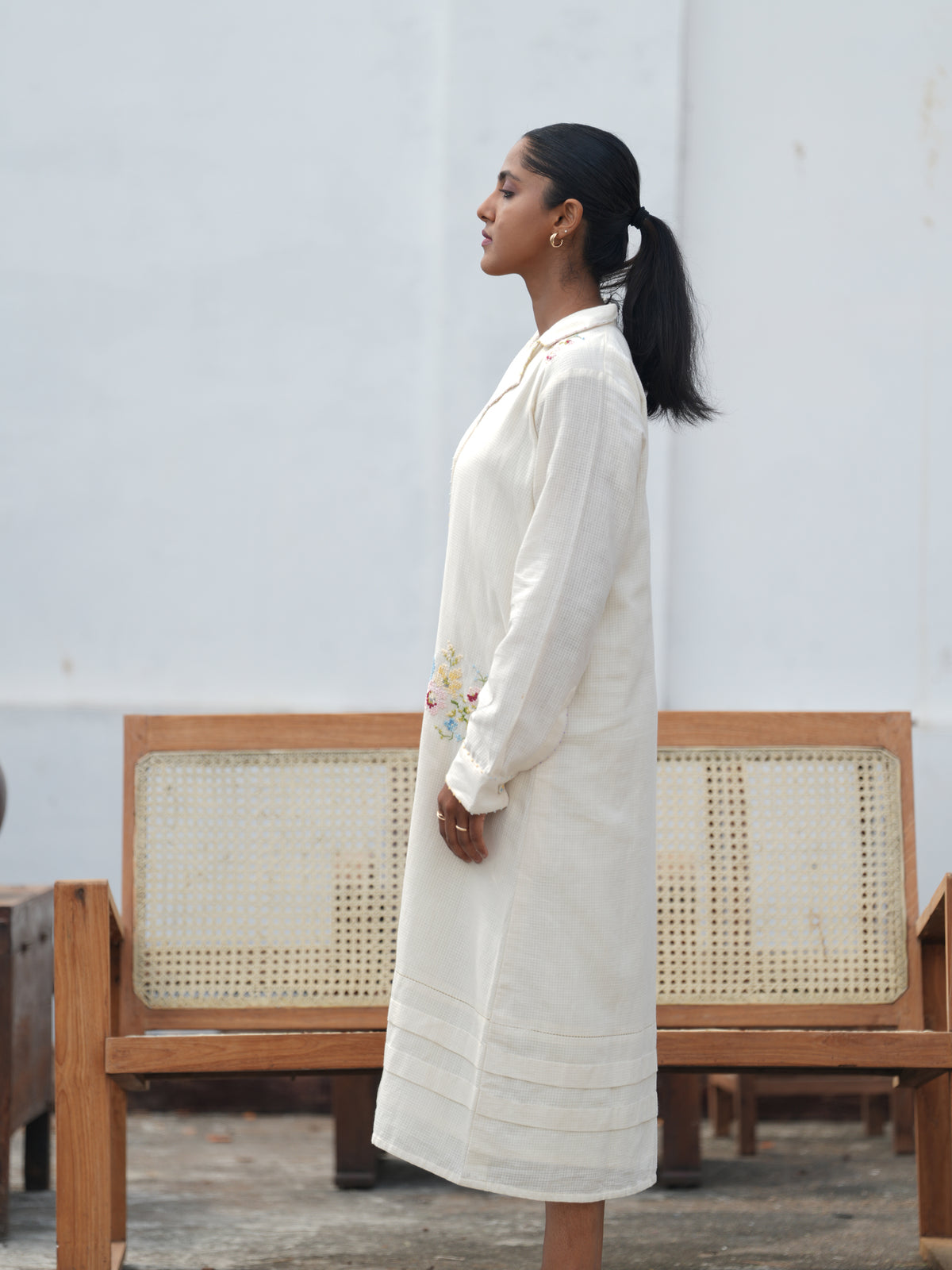 Garden Cross-Stitch Hand Embroidered Jacket Dress