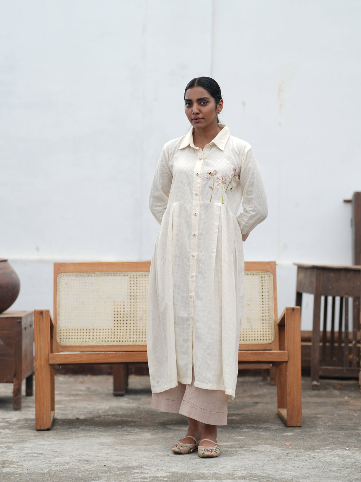 Daphne Handloom Cotton Embroidered Co-Ord Set