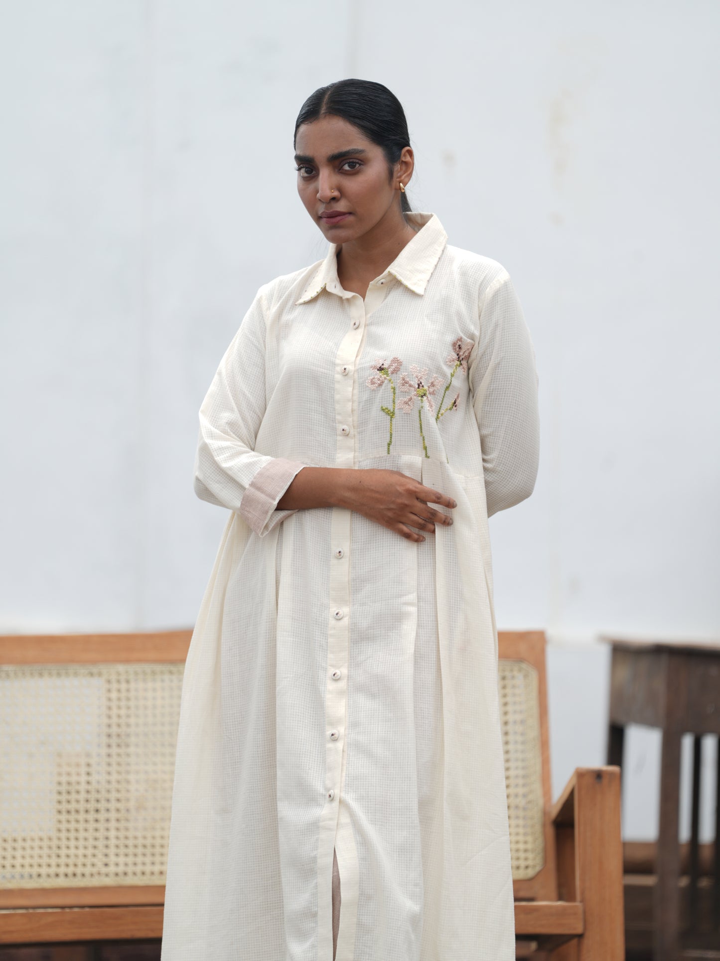 Daphne Handloom Cotton Embroidered Co-Ord Set