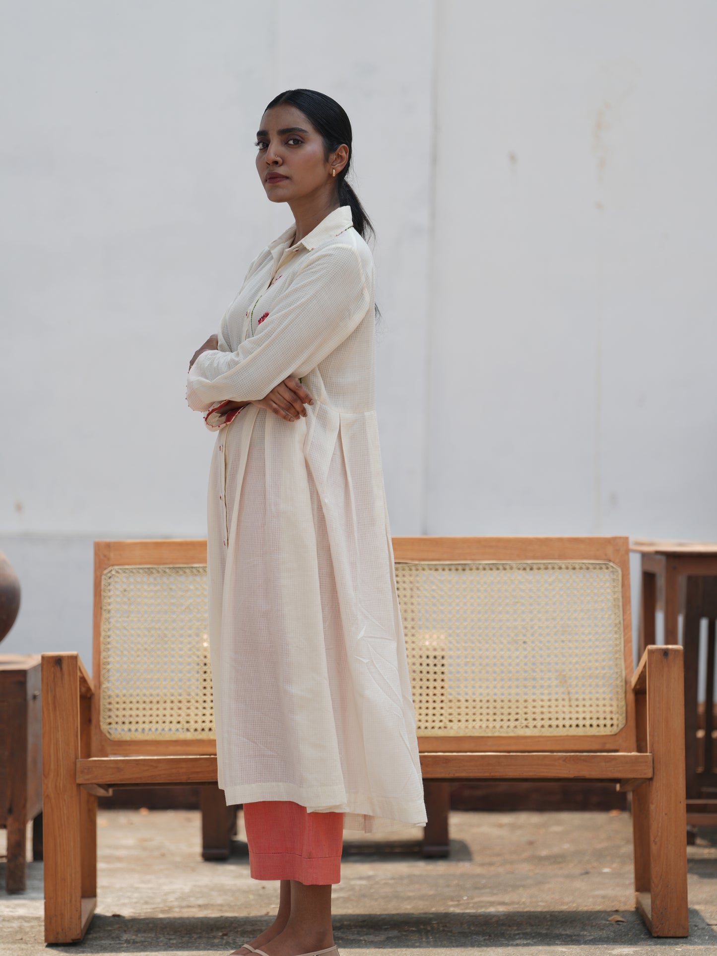 Poppy Handloom Cotton Hand Embroidered Co-Ord Set