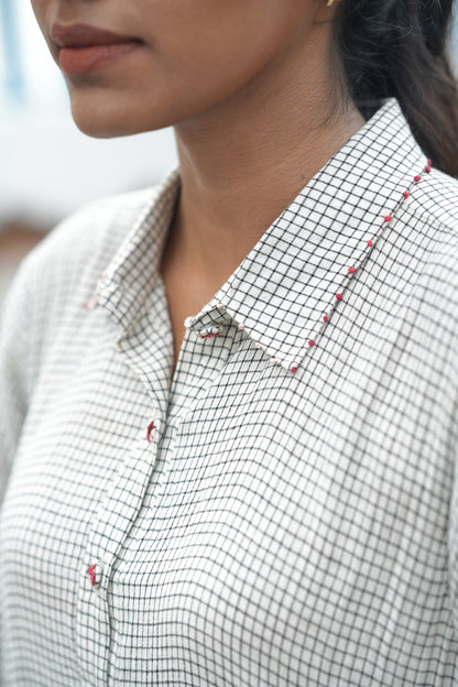 Scarlet Hand Embroidered Shirt Dress