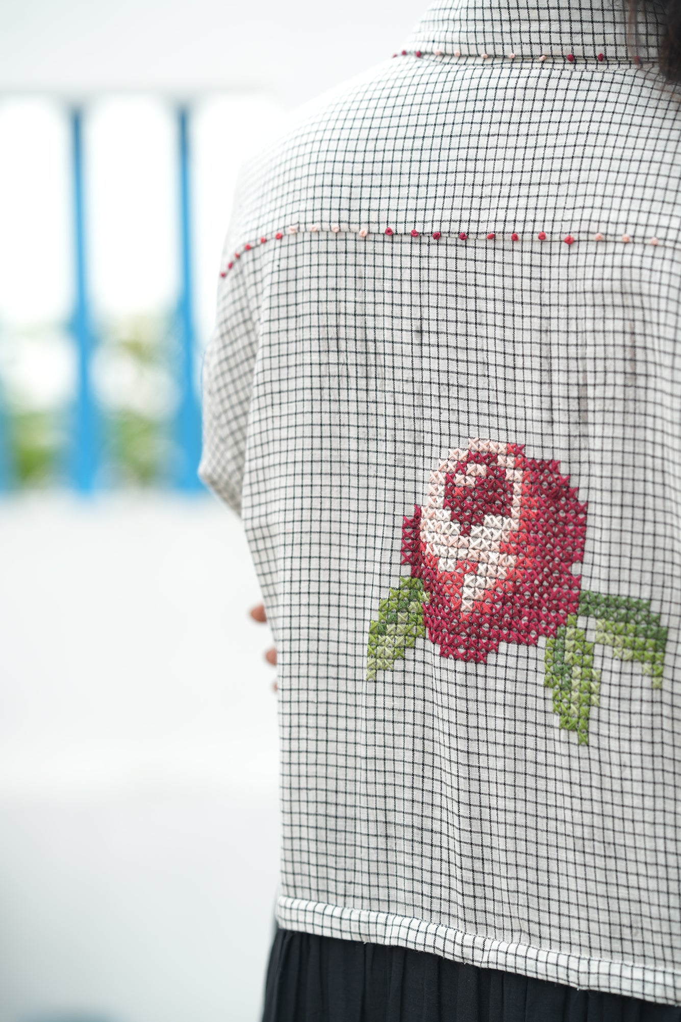 Scarlet Hand Embroidered Shirt Dress