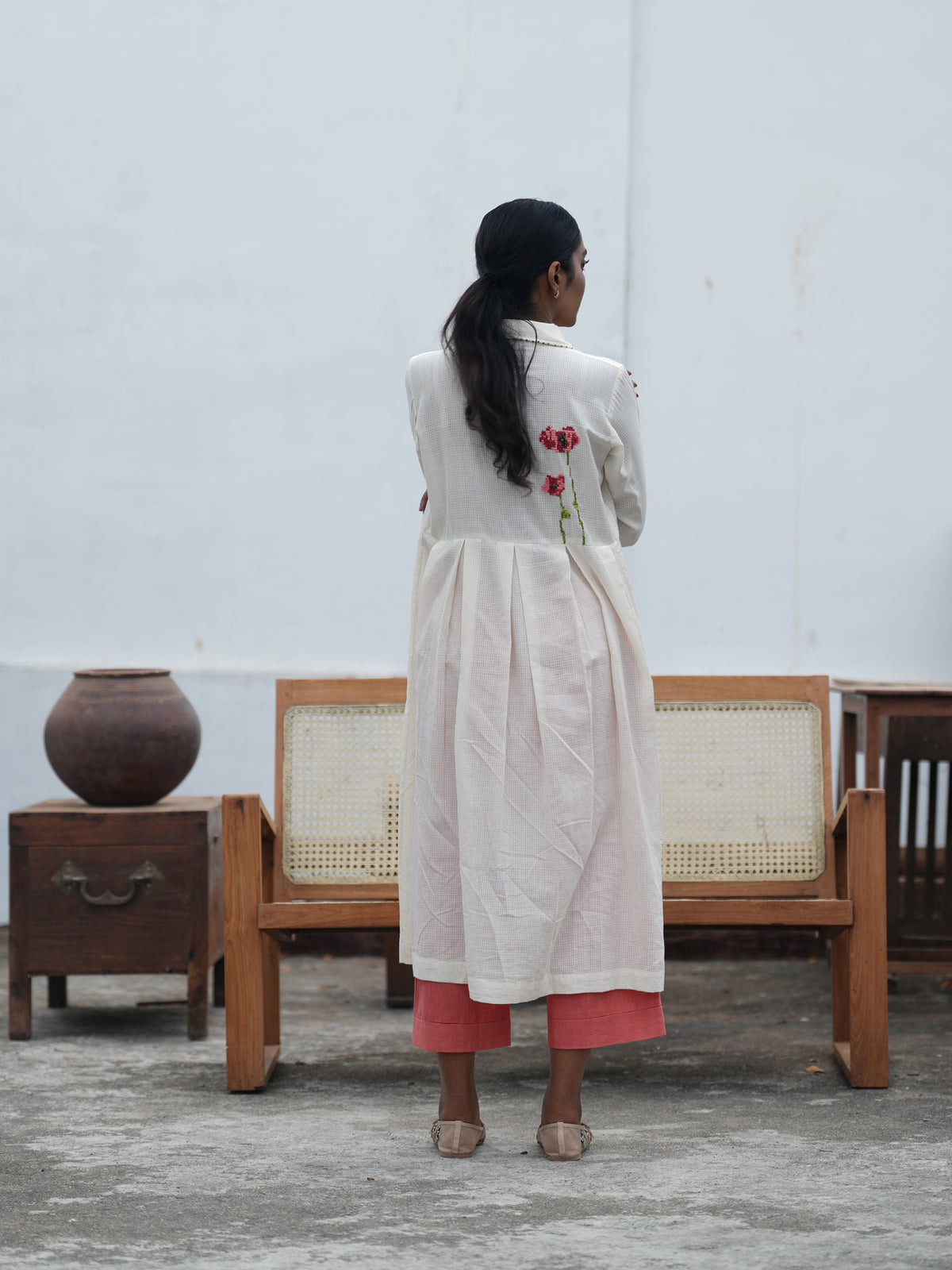 Poppy Handloom Cotton Hand Embroidered Co-Ord Set