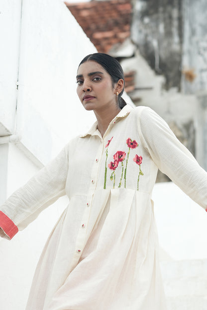 Poppy Handloom Cotton Hand Embroidered Co-Ord Set