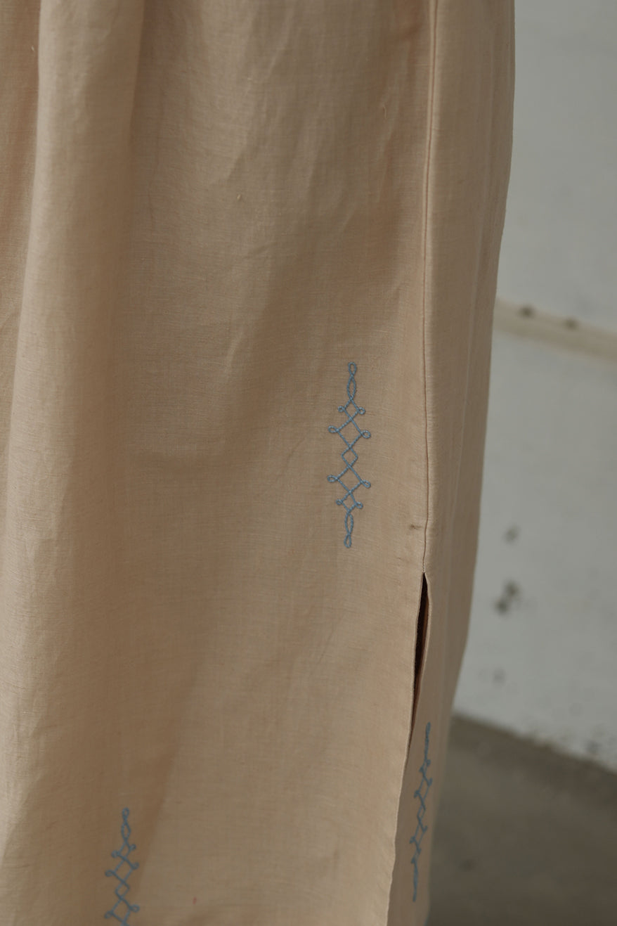 Ananta Cotton Linen Crop Top With Skirt