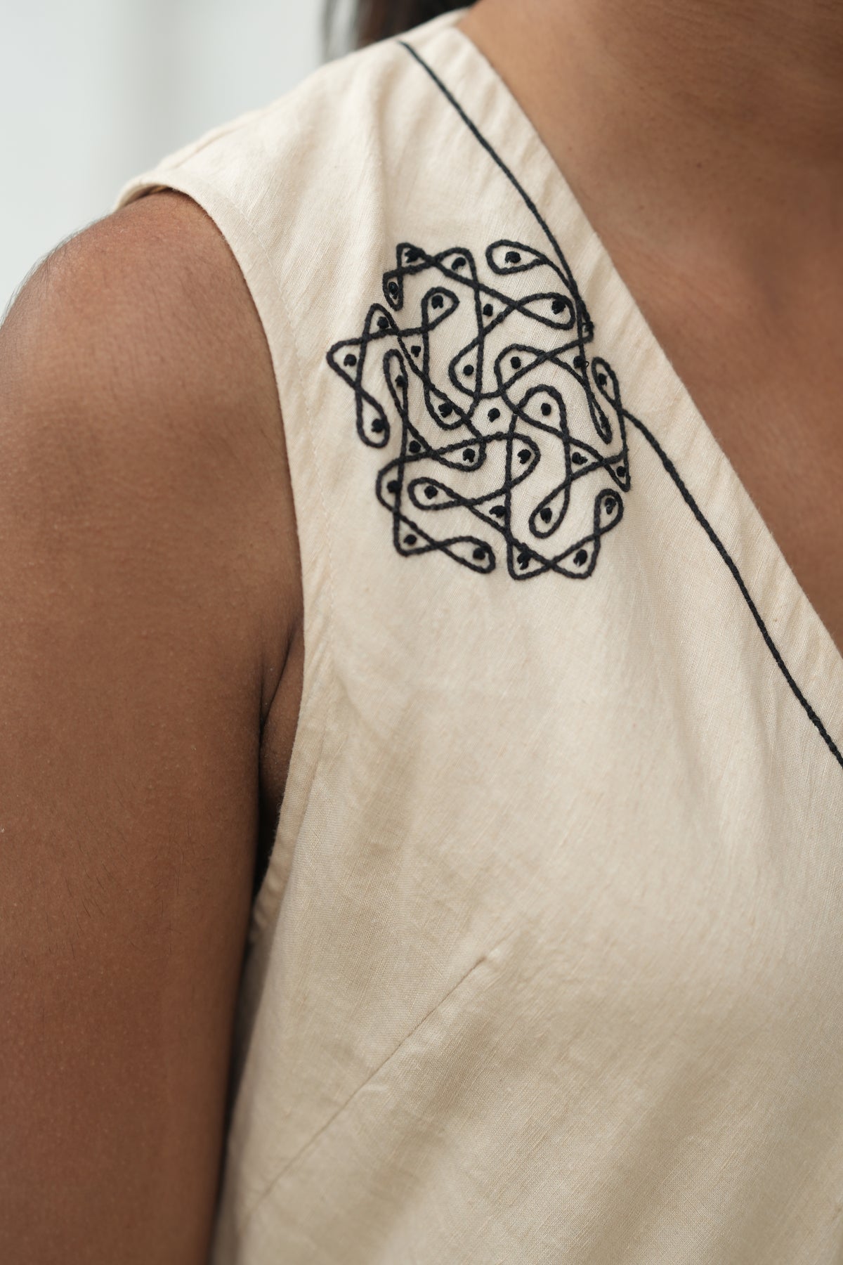 Kavi Cotton Linen Short Dress