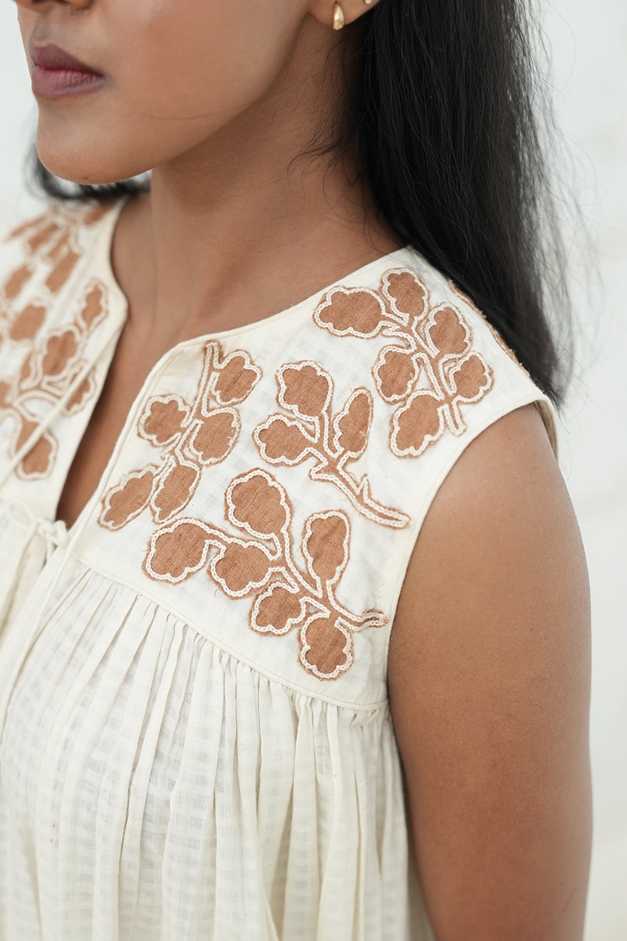 Maple Cotton Gather Yoke Dress